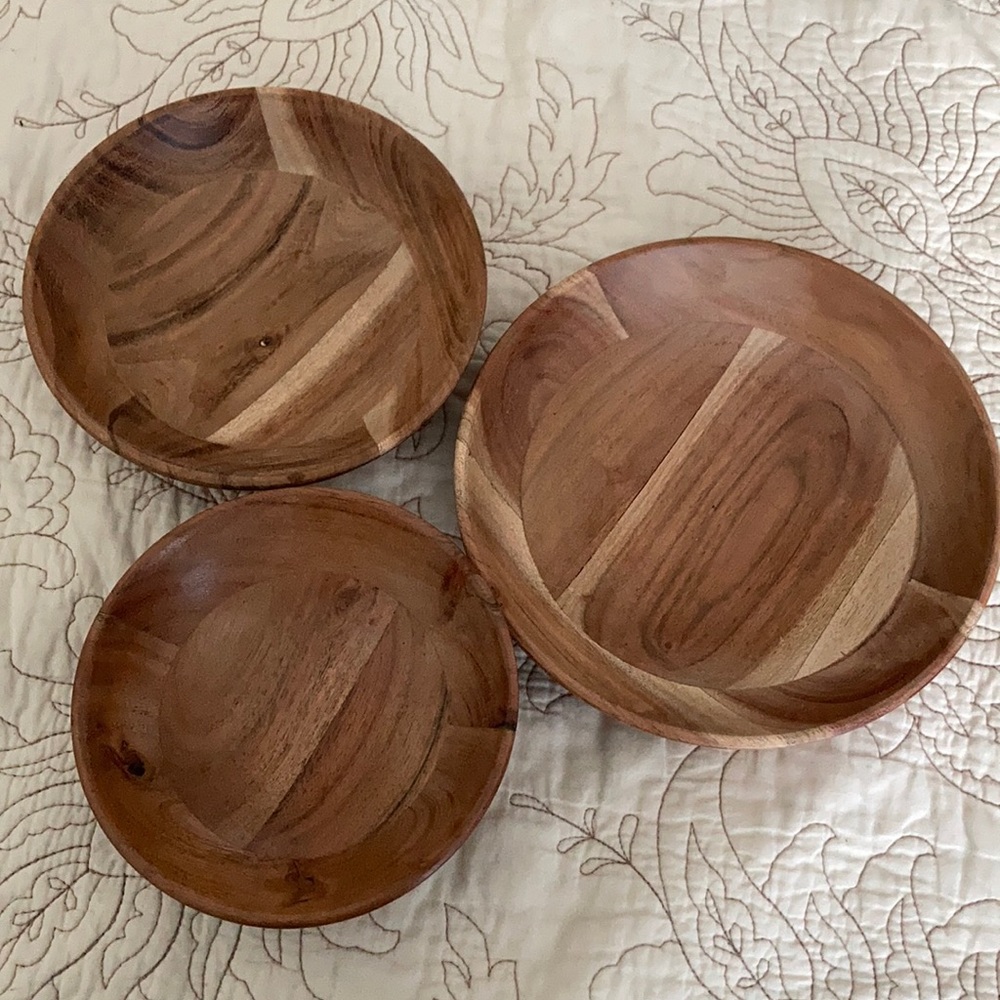 Set of 3 Wooden Bowls